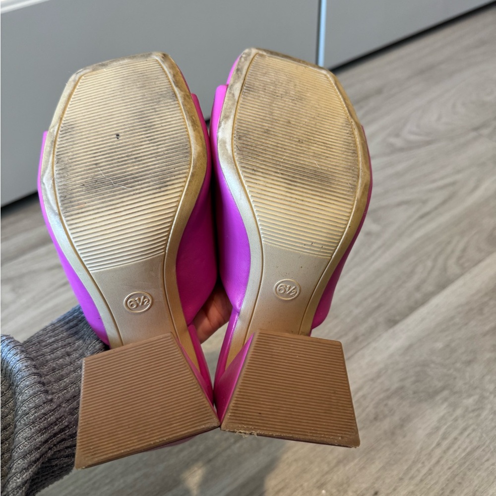 Hot Pink Block Heels - Picture 3 of 3